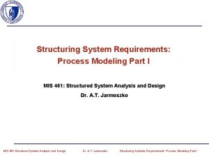 Structuring System Requirements Process Modeling Part I MIS