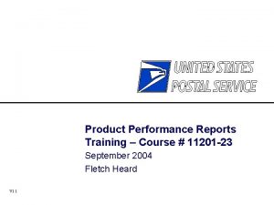 Product Performance Reports Training Course 11201 23 September