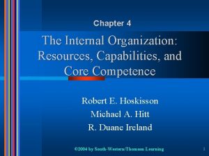 Chapter 4 The Internal Organization Resources Capabilities and