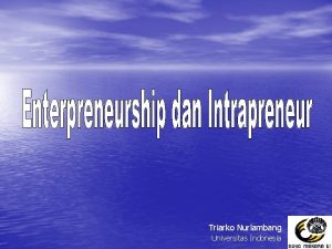 Triarko Nurlambang Universitas Indonesia Evolusi Entrepreneurship Istilah Entrepreneur