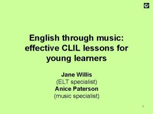 English through music effective CLIL lessons for young