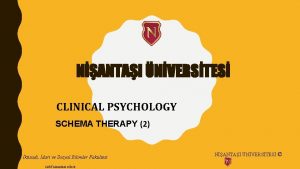 NANTAI NVERSTES CLINICAL PSYCHOLOGY SCHEMA THERAPY 2 ktisadi