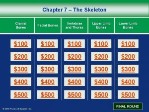 Chapter 7 The Skeleton Cranial Bones Facial Bones