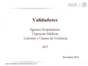 Validadores Egresos Hospitalarios Urgencias Mdicas Lesiones y Causas