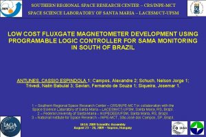 SOUTHERN REGIONAL SPACE RESEARCH CENTER CRSINPEMCT SPACE SCIENCE