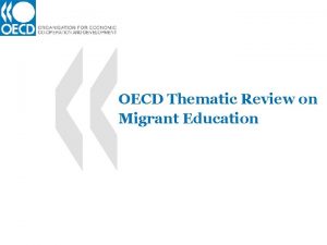OECD Thematic Review on Migrant Education Country Responses