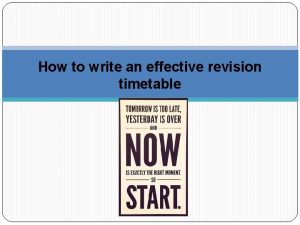 How to write an effective revision timetable What