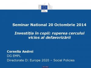 Seminar National 20 Octombrie 2014 Investiia n copii