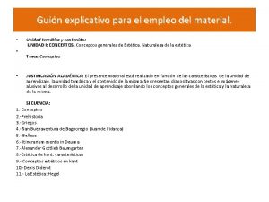 Guin explicativo para el empleo del material Unidad