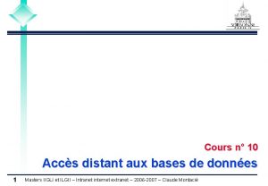 Cours n 10 Accs distant aux bases de