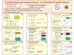 Localization and antiresonance in disordered qubit chains PRB