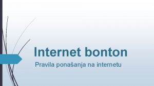 Internet bonton Pravila ponaanja na internetu Lijepo ponaanje