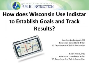 How does Wisconsin Use Indistar to Establish Goals