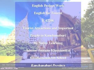 English Project Work English for Tourist E 42206