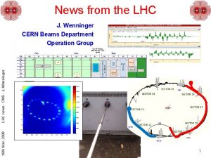 News from the LHC J Wenninger CERN Beams