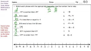 Homework Due Friday Study Island Maintenance Sheet 18