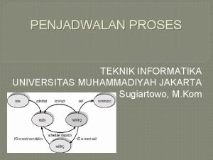 PENJADWALAN PROSES TEKNIK INFORMATIKA UNIVERSITAS MUHAMMADIYAH JAKARTA Sugiartowo