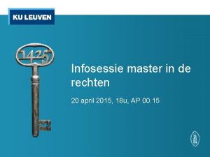 Infosessie master in de rechten 20 april 2015