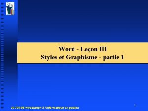 Word Leon III Styles et Graphisme partie 1