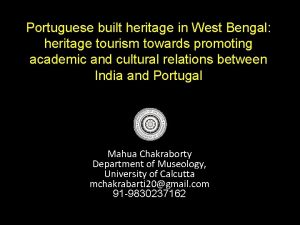 Portuguese built heritage in West Bengal heritage tourism