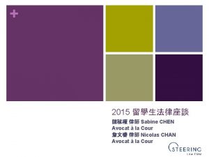 2015 Sabine CHEN Avocat la Cour Nicolas CHAN