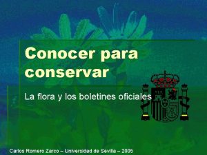 Conocer para conservar La flora y los boletines