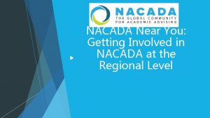 NACADA Near You Getting Involved in NACADA at