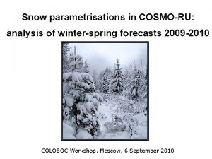 Snow parametrisations in COSMORU analysis of winterspring forecasts