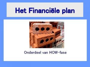 Het Financile plan Onderdeel van HOWfase Wat is