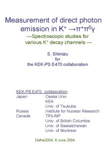 Measurement of direct photon 0 emission in K