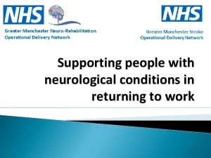 Greater Manchester NeuroRehabilitation Operational Delivery Network Supporting people