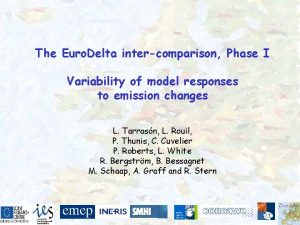 The Euro Delta intercomparison Phase I Variability of The Euro Delta intercomparison Phase I Variability of
