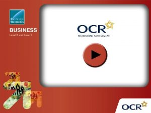 OCR Level 3 Cambridge Technicals in Business Unit