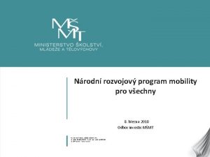 Nrodn rozvojov program mobility pro vechny 8 bezna