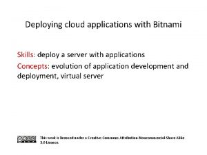 Deploying cloud applications with Bitnami Skills deploy a