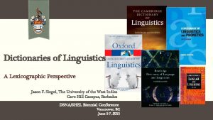 Dictionaries of Linguistics A Lexicographic Perspective Jason F