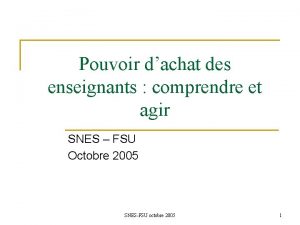 Pouvoir dachat des enseignants comprendre et agir SNES