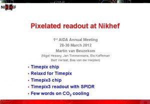 Pixelated readout at Nikhef 1 st AIDA Annual