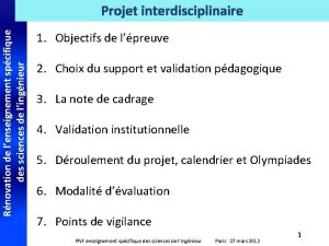 Rnovation de lenseignement spcifique des sciences de lingnieur