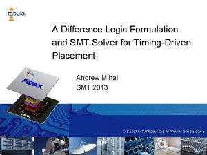 A Difference Logic Formulation and SMT Solver for