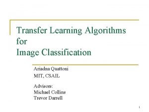 Transfer Learning Algorithms for Image Classification Ariadna Quattoni
