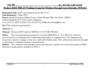 7 May 2007 doc IEEE 802 15 0691