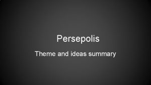 Persepolis themes