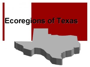 Ecoregions of Texas What Is An Ecoregion Ecoregion