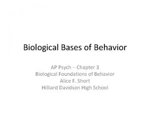 Biological Bases of Behavior AP Psych Chapter 3