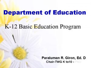 Department of Education K12 Basic Education Program Paraluman