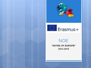 NOE NOTES OF EUROPE 2015 2018 PIANO DI