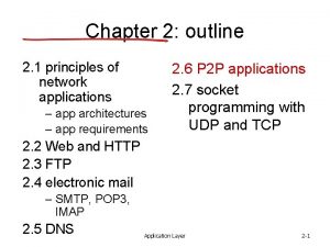 Chapter 2 outline 2 1 principles of network