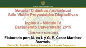 Material Didctico Audiovisual Slo Visin Proyectables Diapositivas Ingls