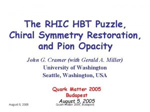 The RHIC HBT Puzzle Chiral Symmetry Restoration and